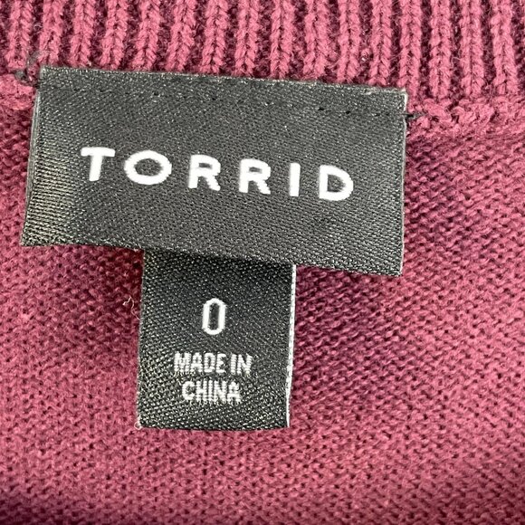 Torrid 0 Womens Large Long Sleeve Cropped 2fer Sweater Knit Top Preppy Academia - Picture 3 of 9